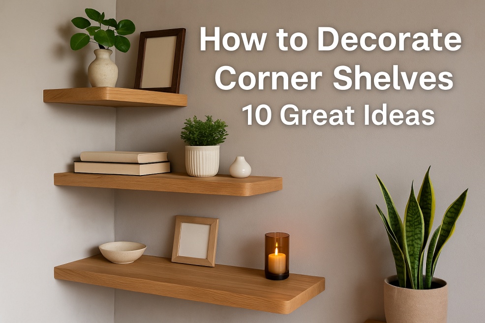 How to decorate corner shelves
