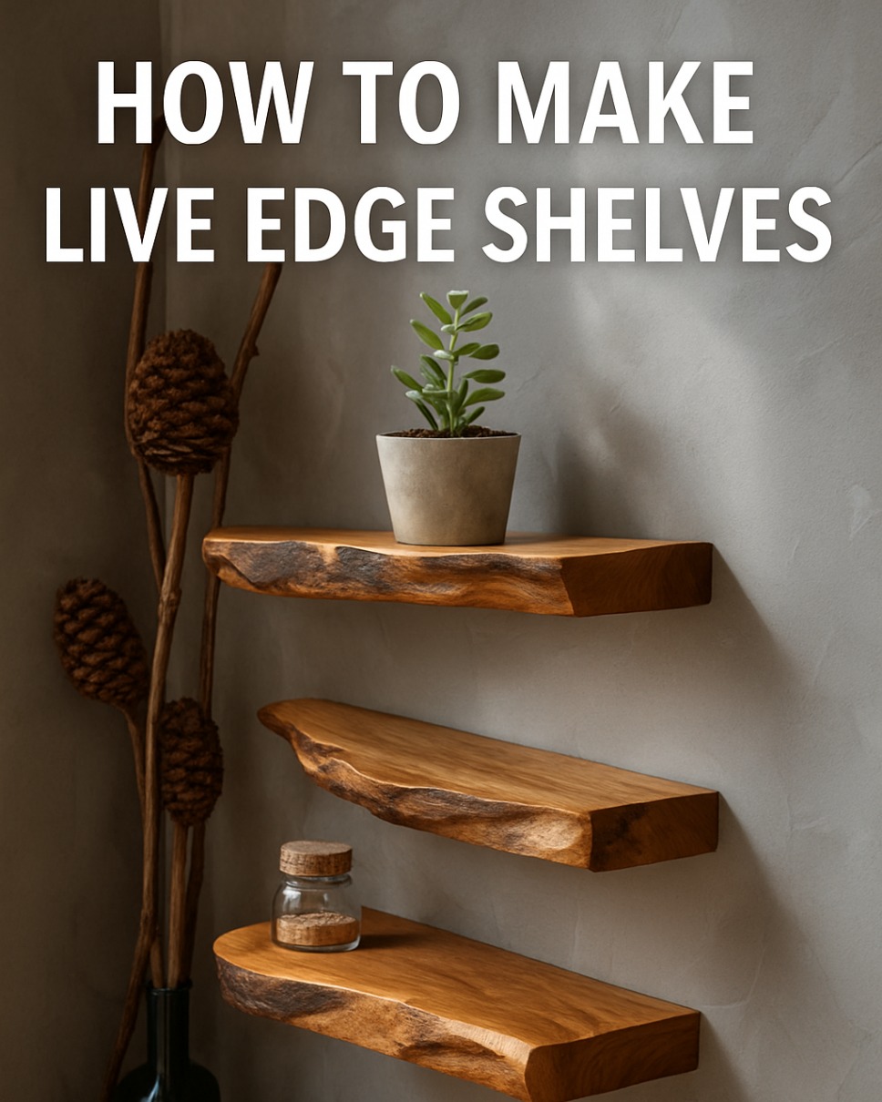 how to make live edge shelves