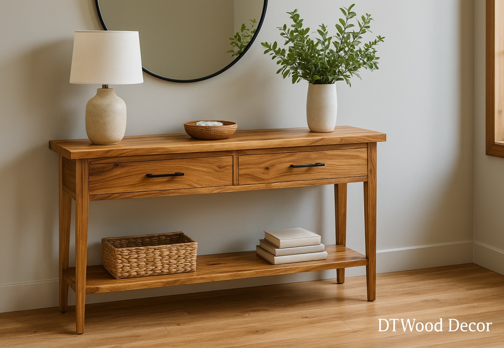 narrow console table with storage