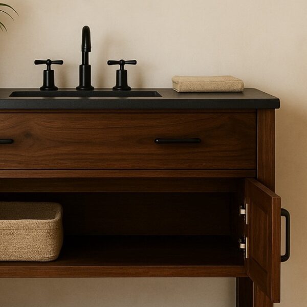 dark wood bathroom vanity - DTWood Decor